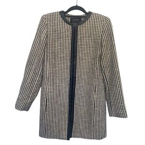 Dana‎ Buchman Wool Jacket with Leather Trim Women's size 8